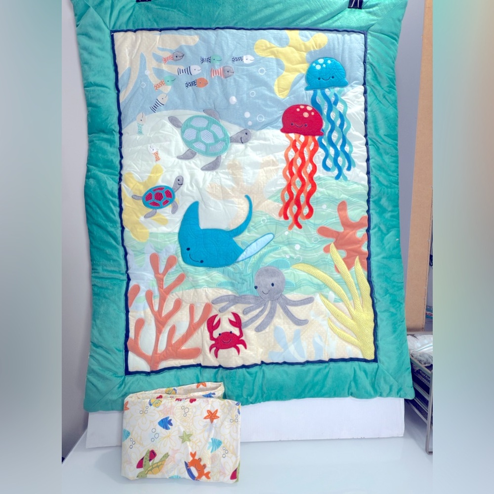 Sea creatures two pieces baby crib bedding- rare